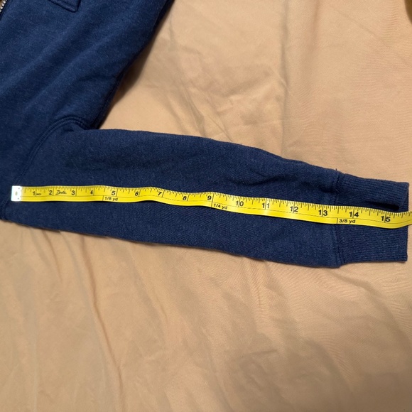 blue hoodie jacket brand carters boy kids size 6 full zipper and brown inner - Picture 5 of 6